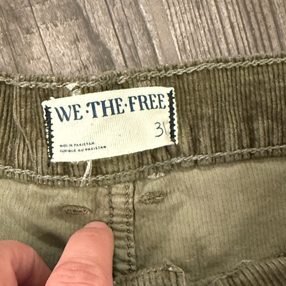 Free People Green Corduroy Wide Leg Pants - Picture 2 of 7